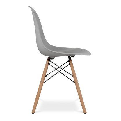 Gray And Natural Heavy Duty Plastic and Wood Dining Side Chair HomeRoots