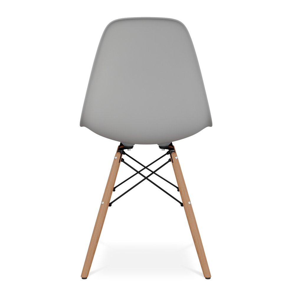 Gray And Natural Heavy Duty Plastic and Wood Dining Side Chair HomeRoots