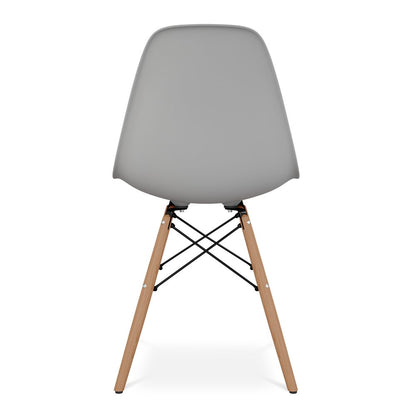 Gray And Natural Heavy Duty Plastic and Wood Dining Side Chair HomeRoots