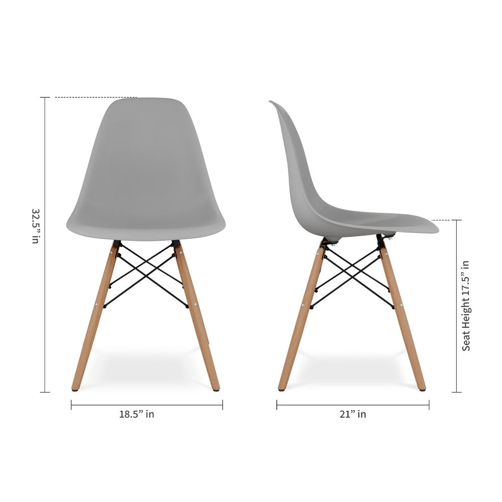 Gray And Natural Heavy Duty Plastic and Wood Dining Side Chair HomeRoots