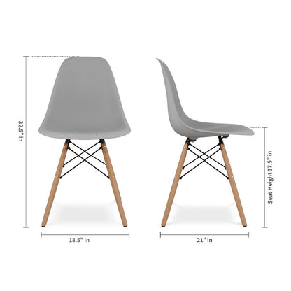 Gray And Natural Heavy Duty Plastic and Wood Dining Side Chair HomeRoots