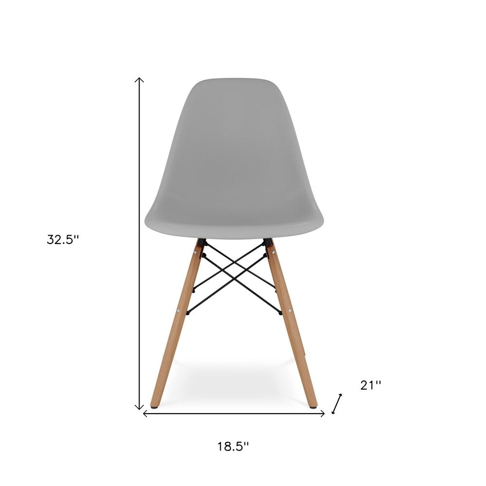 Gray And Natural Heavy Duty Plastic and Wood Dining Side Chair HomeRoots