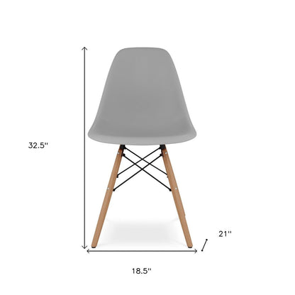 Gray And Natural Heavy Duty Plastic and Wood Dining Side Chair HomeRoots