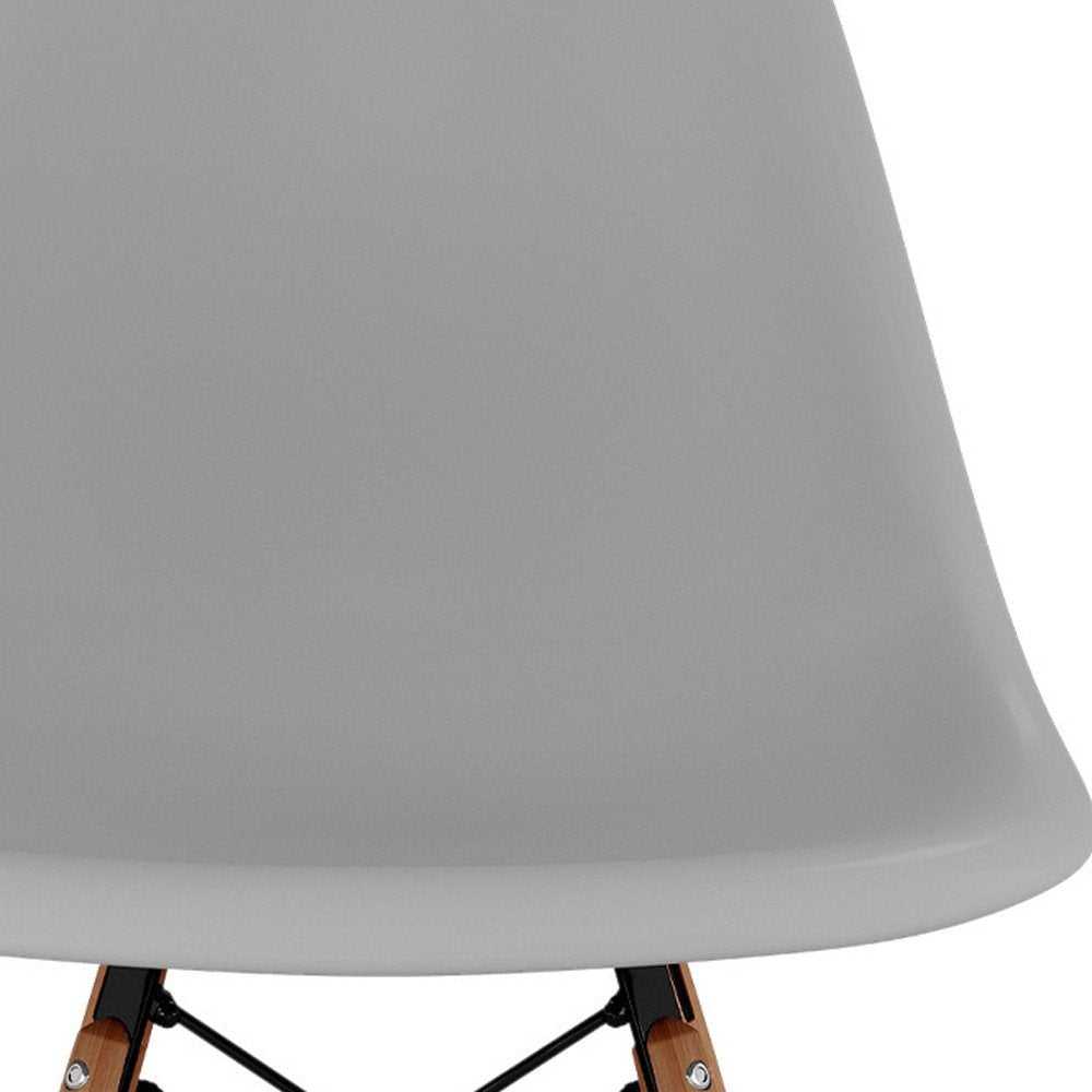 Gray And Natural Heavy Duty Plastic and Wood Dining Side Chair HomeRoots