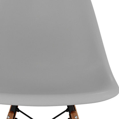 Gray And Natural Heavy Duty Plastic and Wood Dining Side Chair HomeRoots