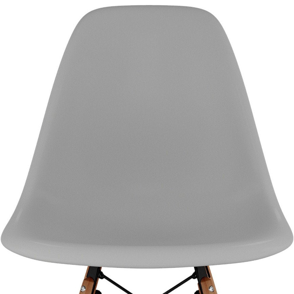 Gray And Natural Heavy Duty Plastic and Wood Dining Side Chair HomeRoots