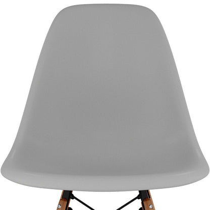 Gray And Natural Heavy Duty Plastic and Wood Dining Side Chair HomeRoots