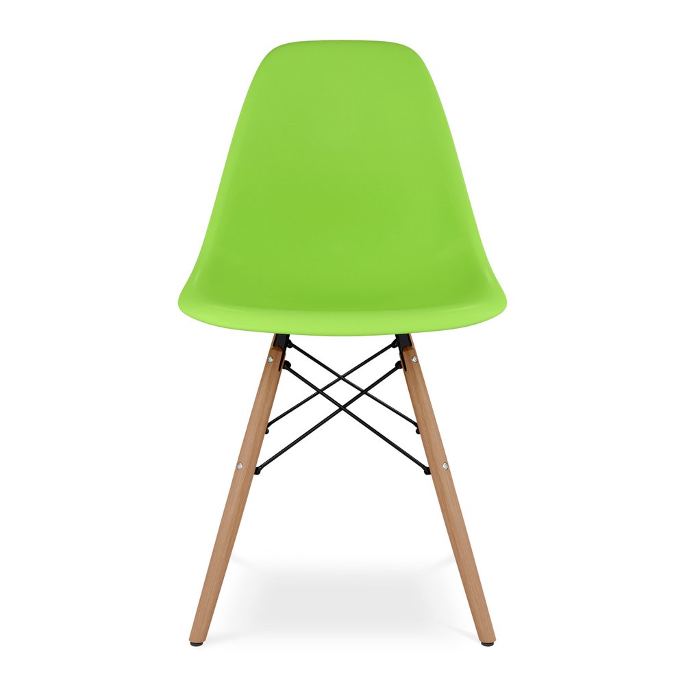 Green And Natural Heavy Duty Plastic And Wood Dining Side Chair HomeRoots