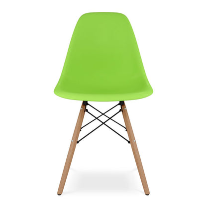 Green And Natural Heavy Duty Plastic And Wood Dining Side Chair HomeRoots