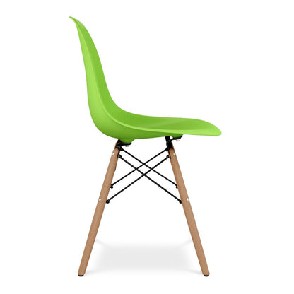 Green And Natural Heavy Duty Plastic And Wood Dining Side Chair HomeRoots