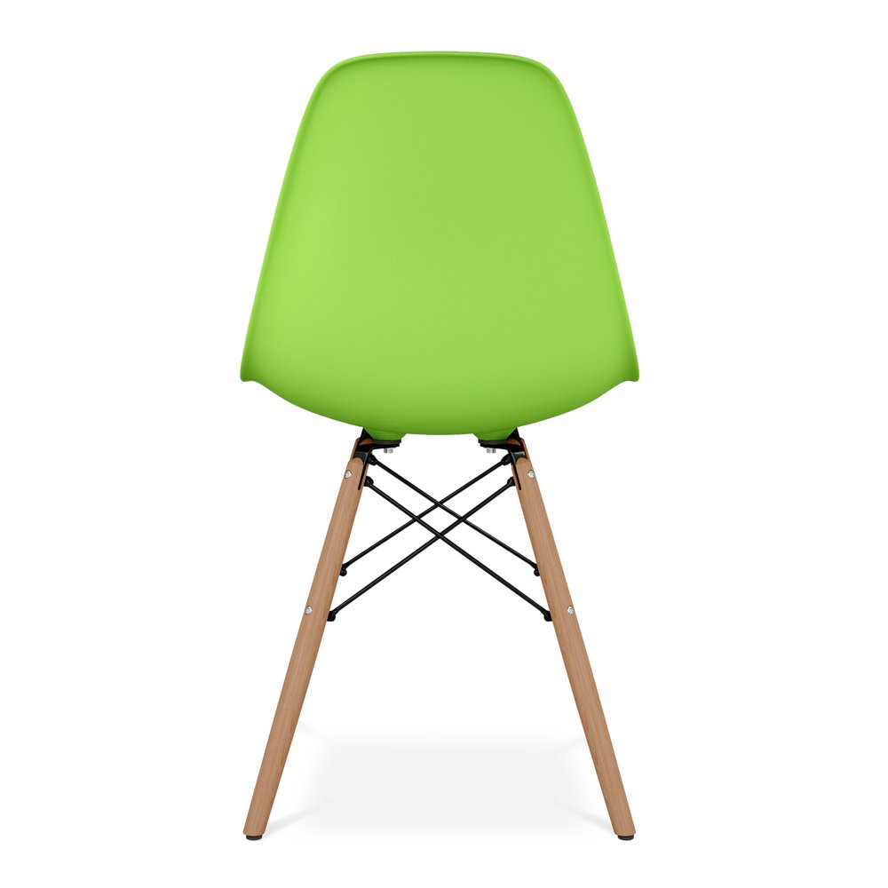 Green And Natural Heavy Duty Plastic And Wood Dining Side Chair HomeRoots