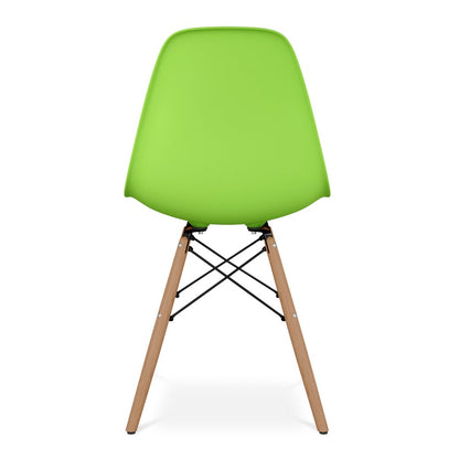 Green And Natural Heavy Duty Plastic And Wood Dining Side Chair HomeRoots