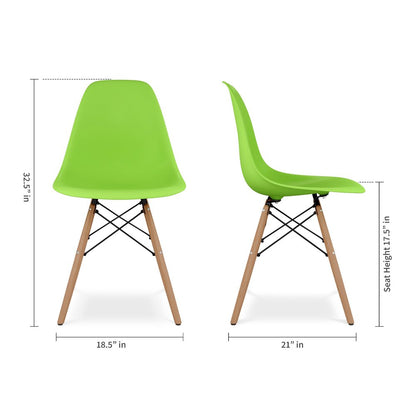Green And Natural Heavy Duty Plastic And Wood Dining Side Chair HomeRoots