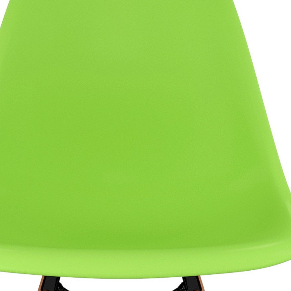 Green And Natural Heavy Duty Plastic And Wood Dining Side Chair HomeRoots