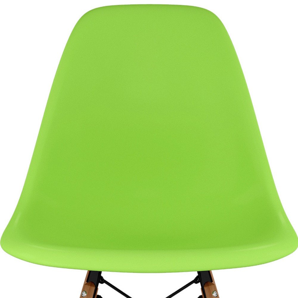 Green And Natural Heavy Duty Plastic And Wood Dining Side Chair HomeRoots
