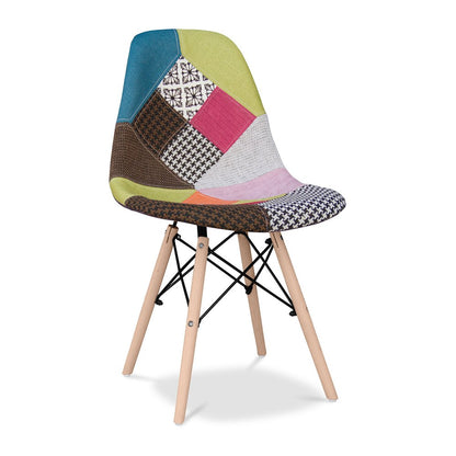 Pink and Natural Upholstered Fabric Dining Side Chair HomeRoots