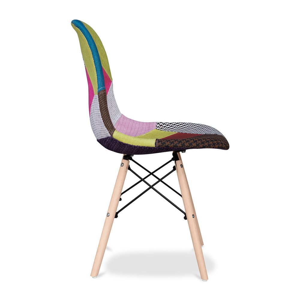 Pink and Natural Upholstered Fabric Dining Side Chair HomeRoots