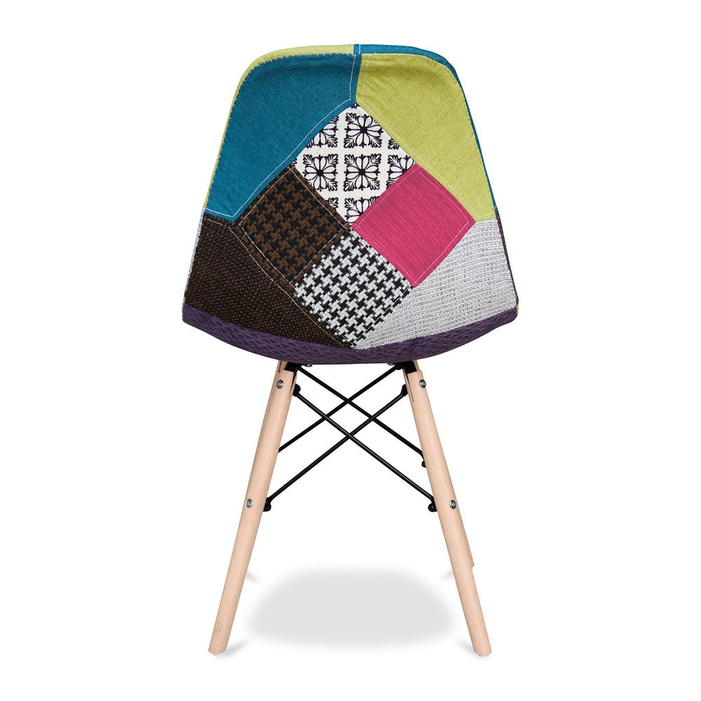 Pink and Natural Upholstered Fabric Dining Side Chair HomeRoots