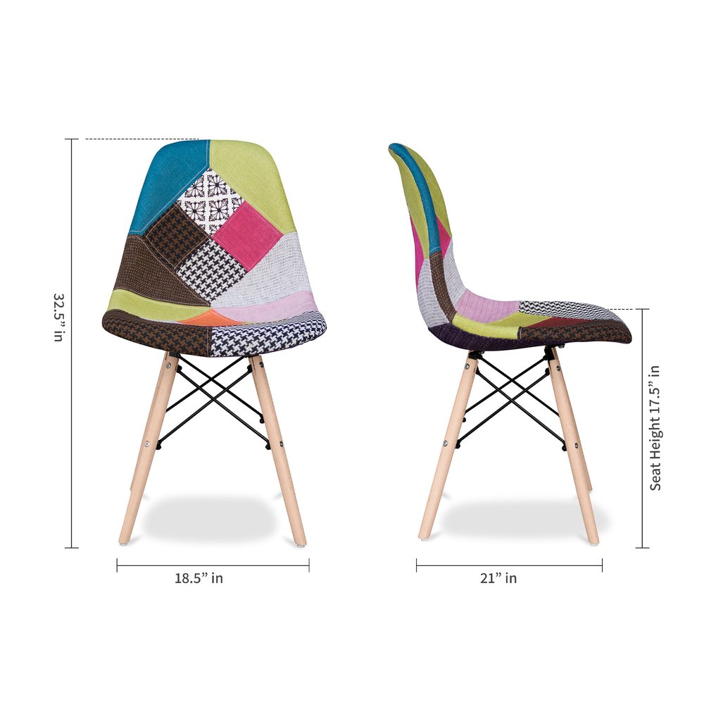 Pink and Natural Upholstered Fabric Dining Side Chair HomeRoots