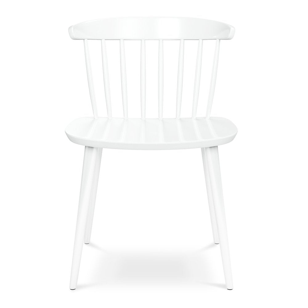 White Heavy Duty Plastic Slat Back Dining Side Chair HomeRoots
