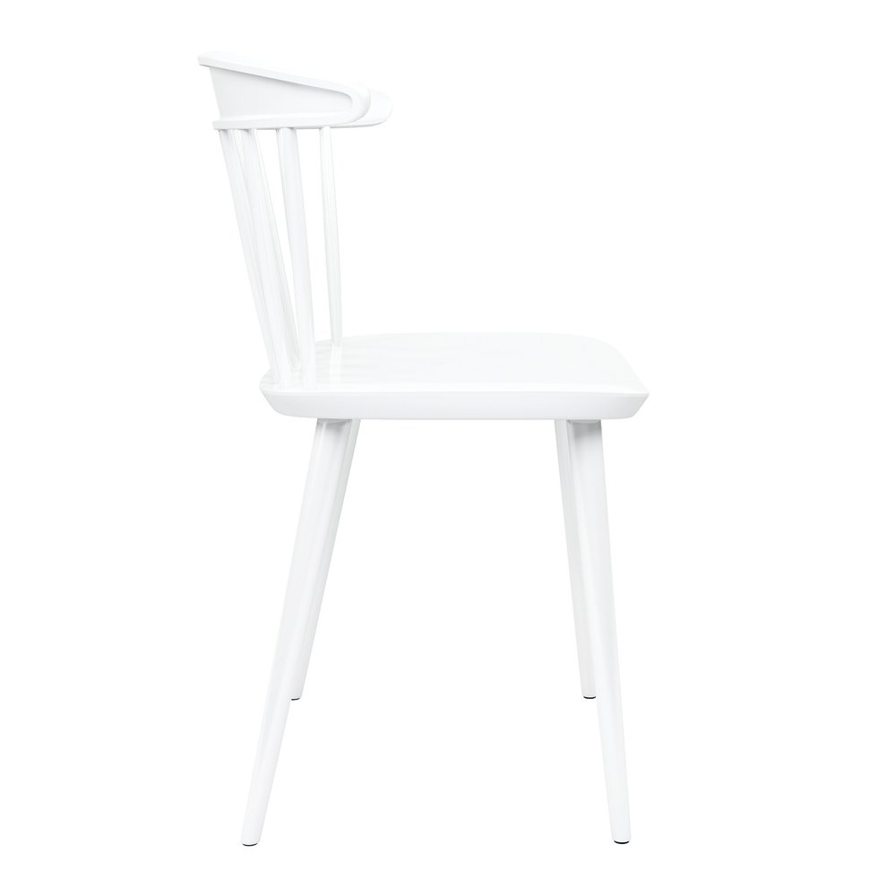 White Heavy Duty Plastic Slat Back Dining Side Chair HomeRoots