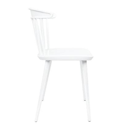 White Heavy Duty Plastic Slat Back Dining Side Chair HomeRoots