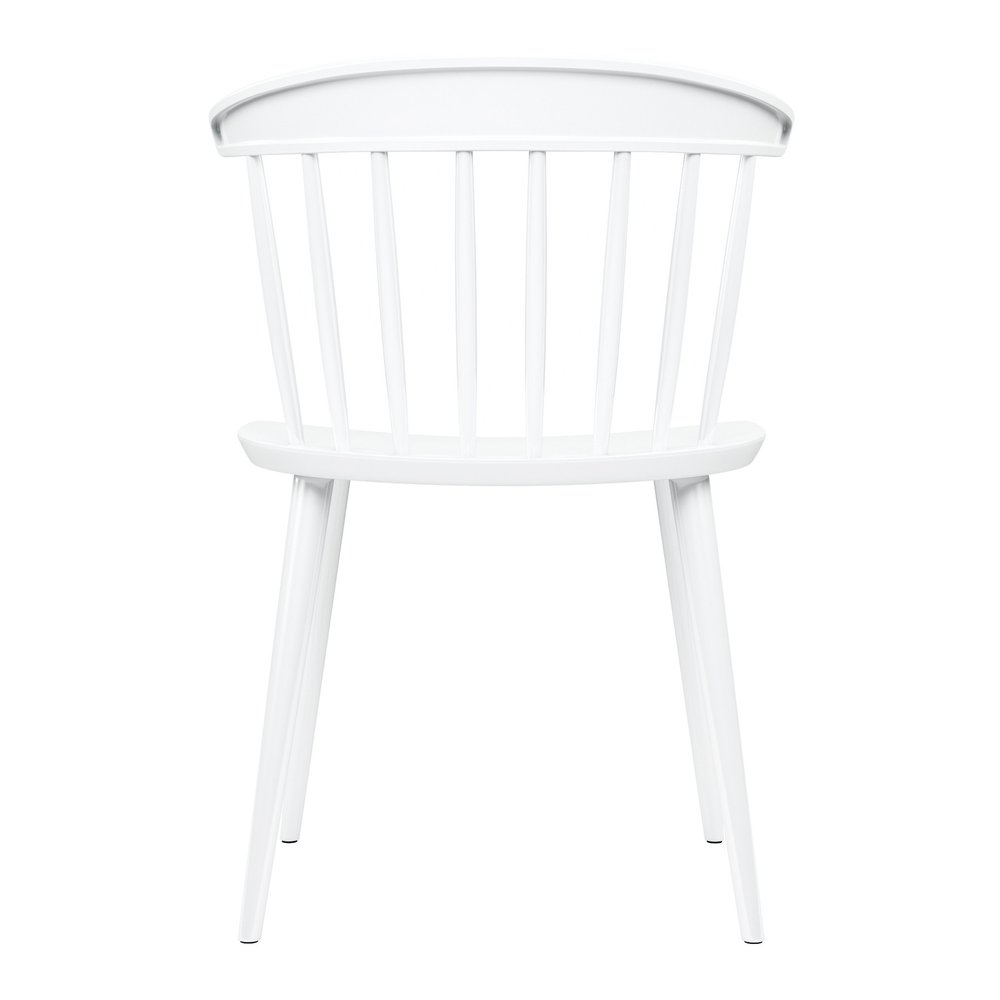 White Heavy Duty Plastic Slat Back Dining Side Chair HomeRoots