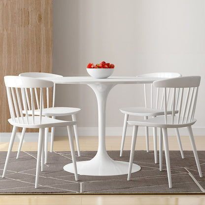 White Heavy Duty Plastic Slat Back Dining Side Chair HomeRoots