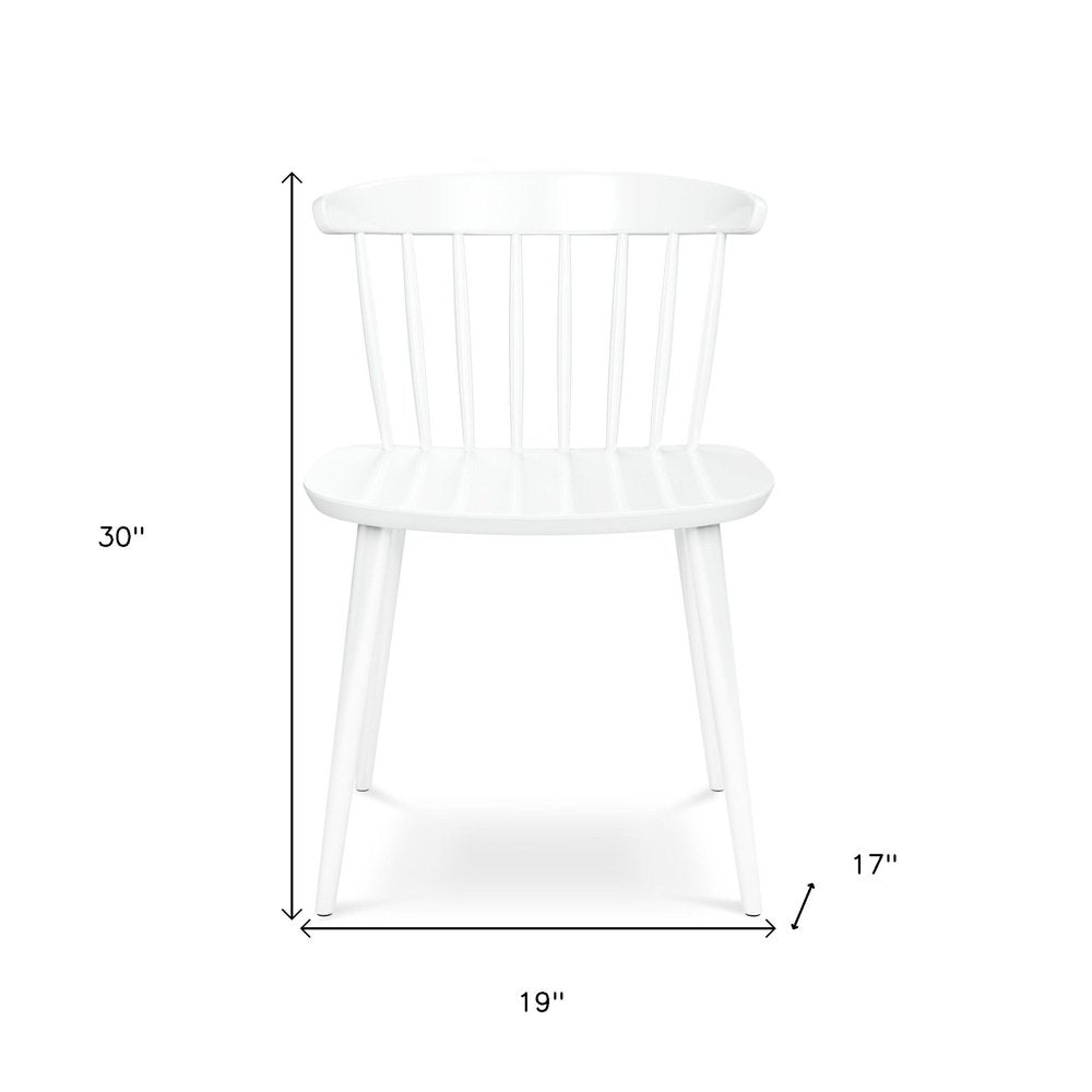 White Heavy Duty Plastic Slat Back Dining Side Chair HomeRoots