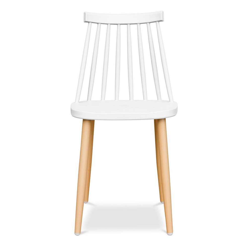 White And Natural Metal and Plastic Windsor Back Dining Side Chair HomeRoots