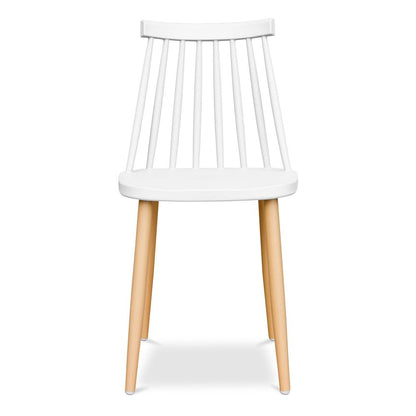 White And Natural Metal and Plastic Windsor Back Dining Side Chair HomeRoots