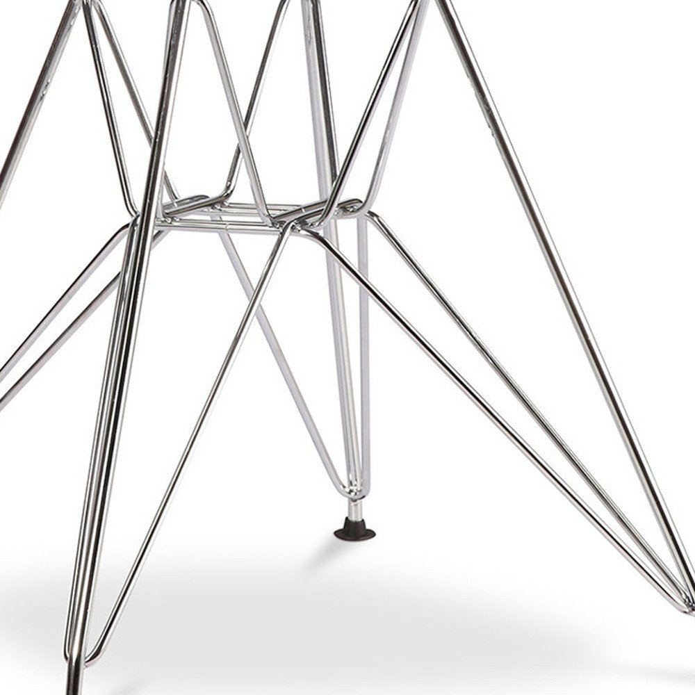 Clear and Silver Steel Dining Side Chair HomeRoots