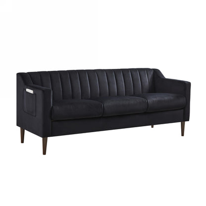 Modern Chesterfield sofa couch, Comfortable Upholstered sofa with Velvet Fabric and Wooden Frame and Wood Legs for Living Room/Bed Room/Office - - FurniFindUSA