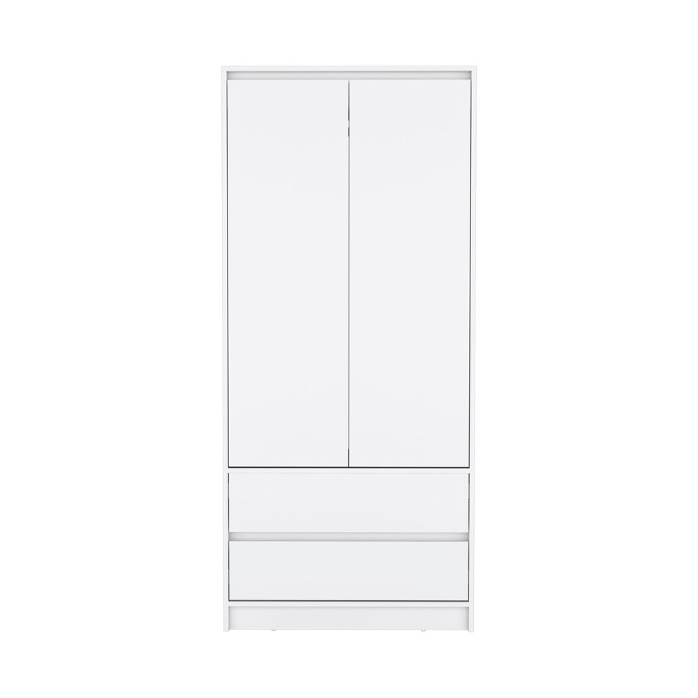 71" White Wood Two Door Two Drawer Combo Dresser HomeRoots