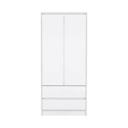 71" White Wood Two Door Two Drawer Combo Dresser HomeRoots