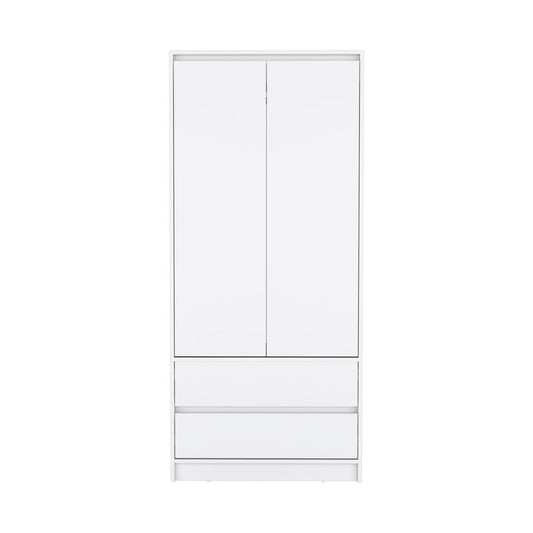 71" White Wood Two Door Two Drawer Combo Dresser HomeRoots