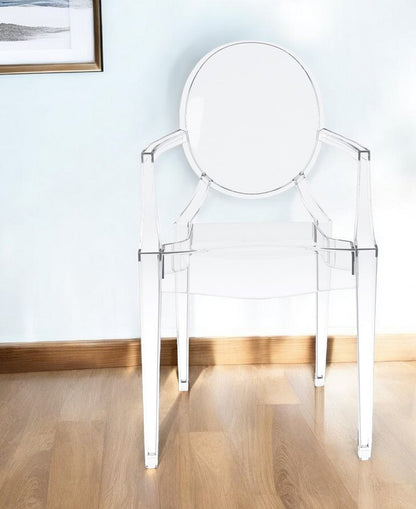 Clear Acrylic King Louis Back Dining Arm Chair HomeRoots
