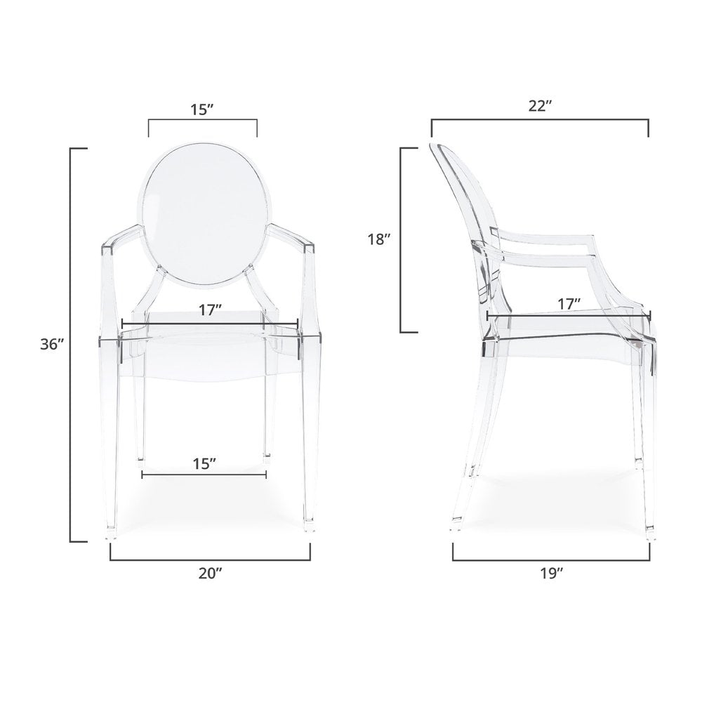 Clear Acrylic King Louis Back Dining Arm Chair HomeRoots