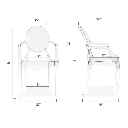 Clear Acrylic King Louis Back Dining Arm Chair HomeRoots