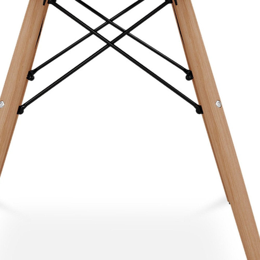 Green And Natural Heavy Duty Plastic And Solid Wood Dining Arm Chair HomeRoots
