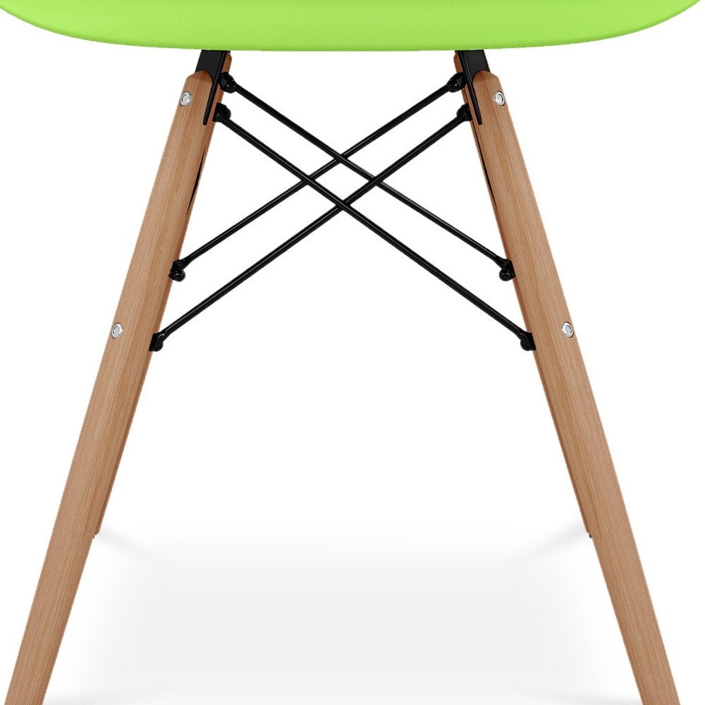 Green And Natural Heavy Duty Plastic And Solid Wood Dining Arm Chair HomeRoots
