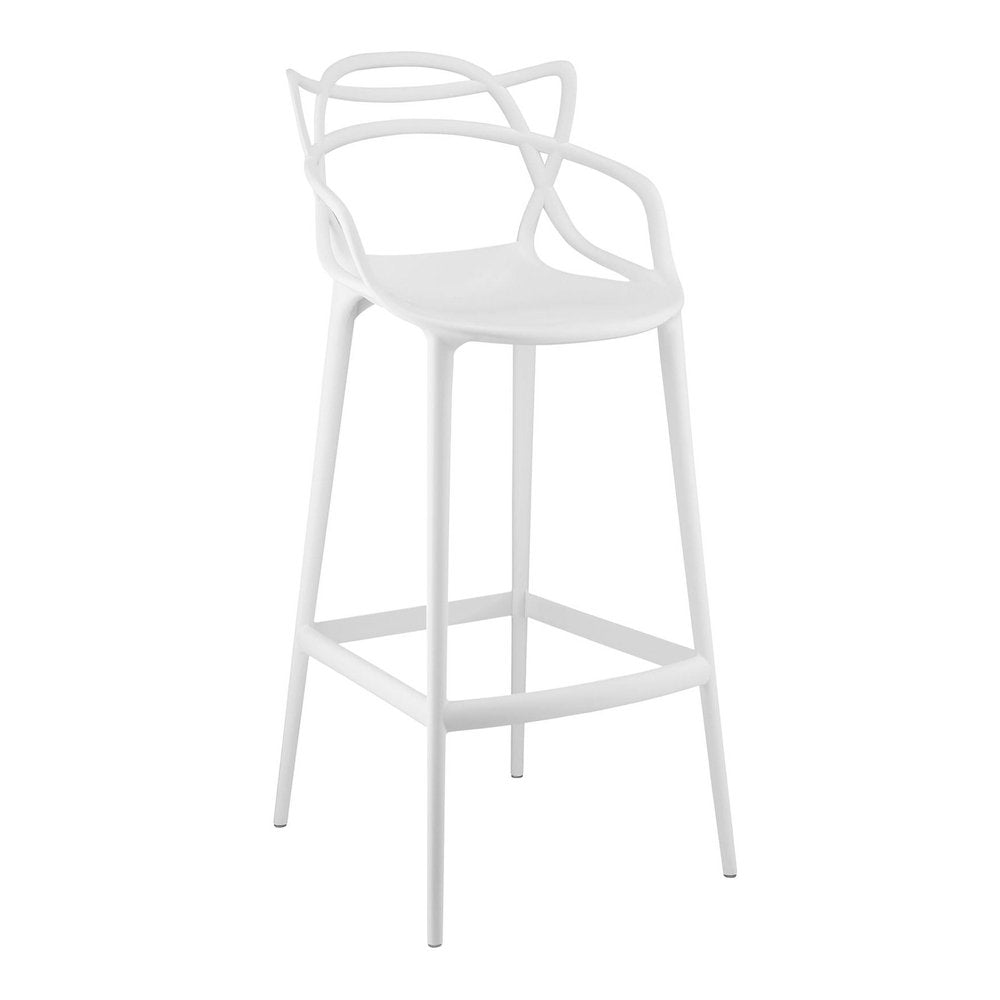 31" White Heavy Duty Plastic Bar Height Bar Chair HomeRoots