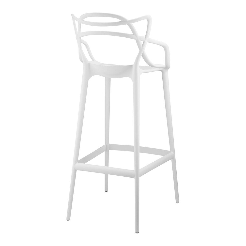 31" White Heavy Duty Plastic Bar Height Bar Chair HomeRoots