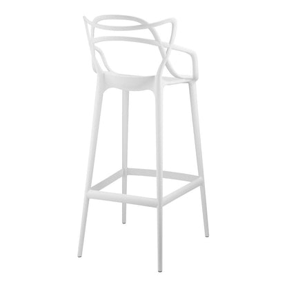 31" White Heavy Duty Plastic Bar Height Bar Chair HomeRoots