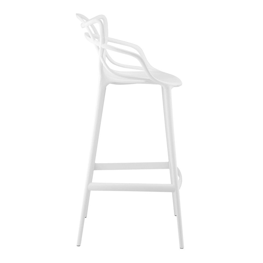 31" White Heavy Duty Plastic Bar Height Bar Chair HomeRoots