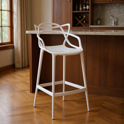 31" White Heavy Duty Plastic Bar Height Bar Chair HomeRoots
