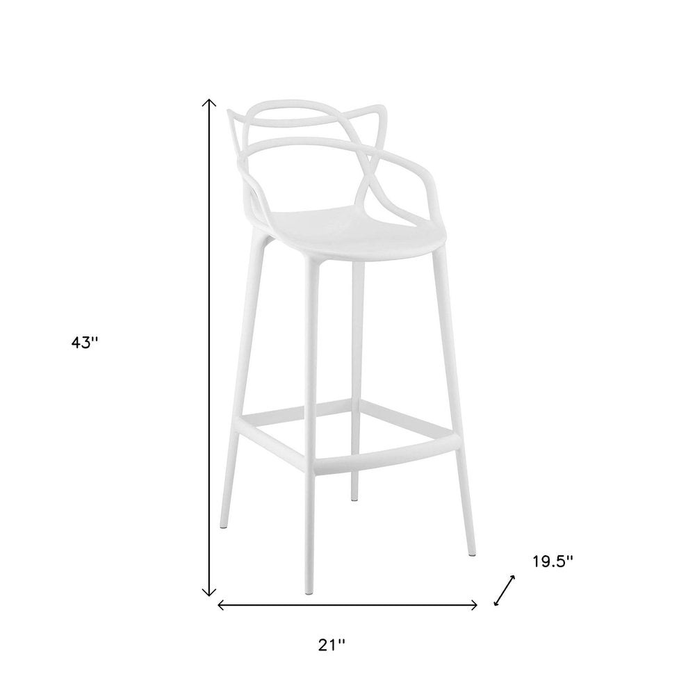 31" White Heavy Duty Plastic Bar Height Bar Chair HomeRoots