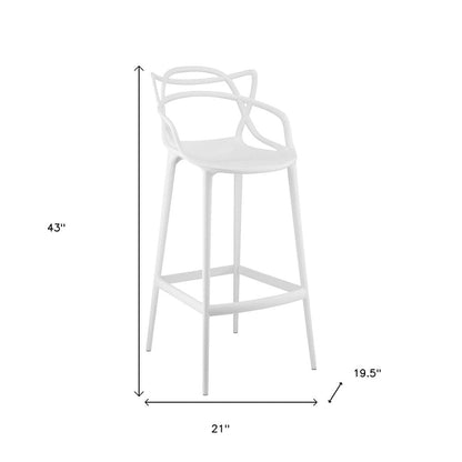 31" White Heavy Duty Plastic Bar Height Bar Chair HomeRoots