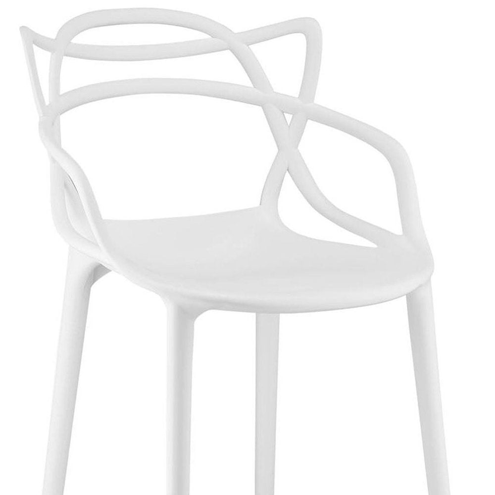 31" White Heavy Duty Plastic Bar Height Bar Chair HomeRoots