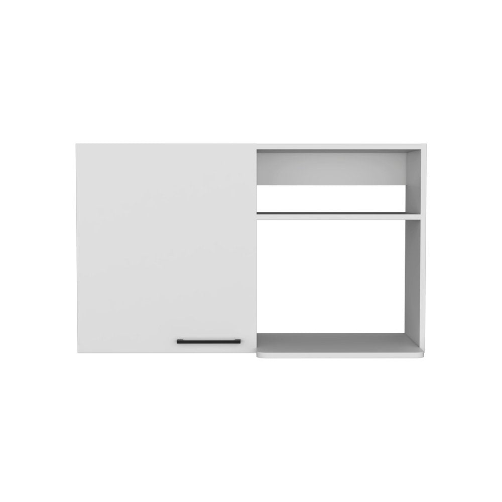 39" White Wood Wall Mounted Accent Cabinet With Single Door HomeRoots